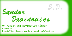 sandor davidovics business card