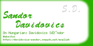 sandor davidovics business card